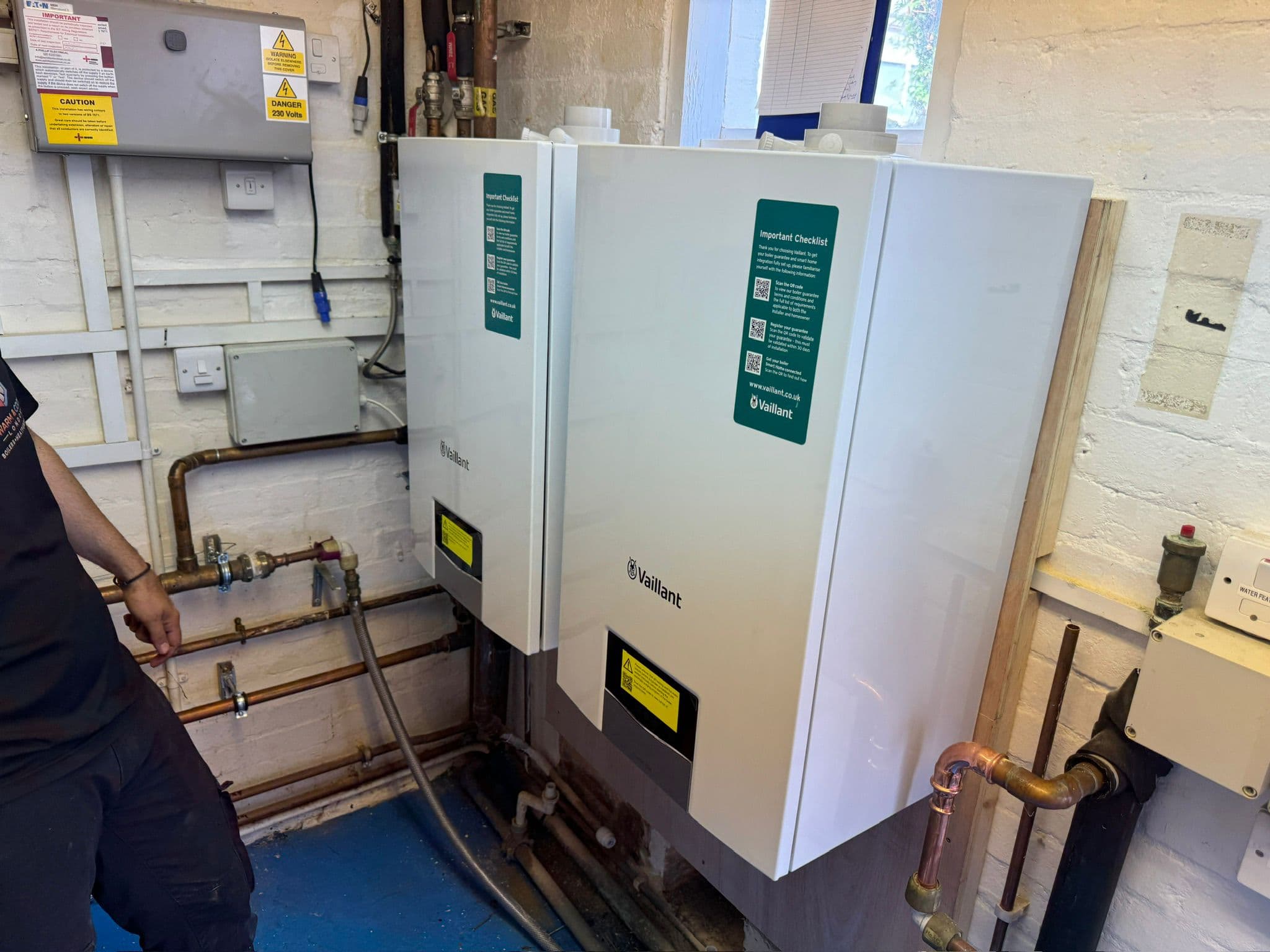 Twin Vaillant boiler installation by certified engineers in Finchley