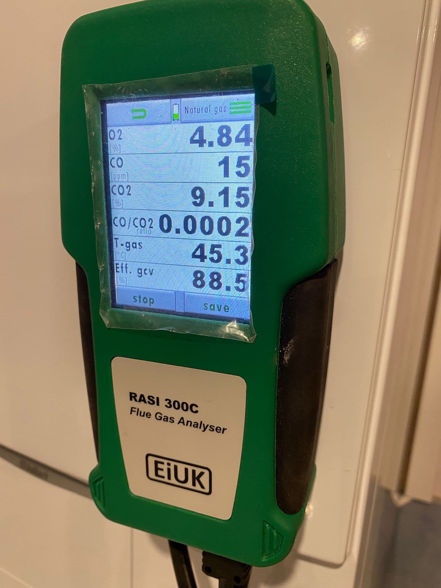 Professional flue gas analysis during boiler servicing in Finchley